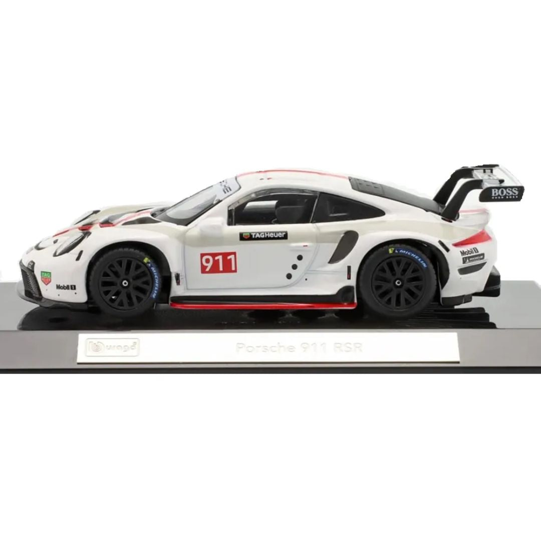 Porsche 911 RSR White 1:43 Die-Cast Car by Bburago